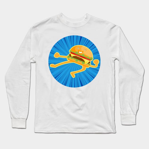 Burger ninja. Long Sleeve T-Shirt by lakokakr